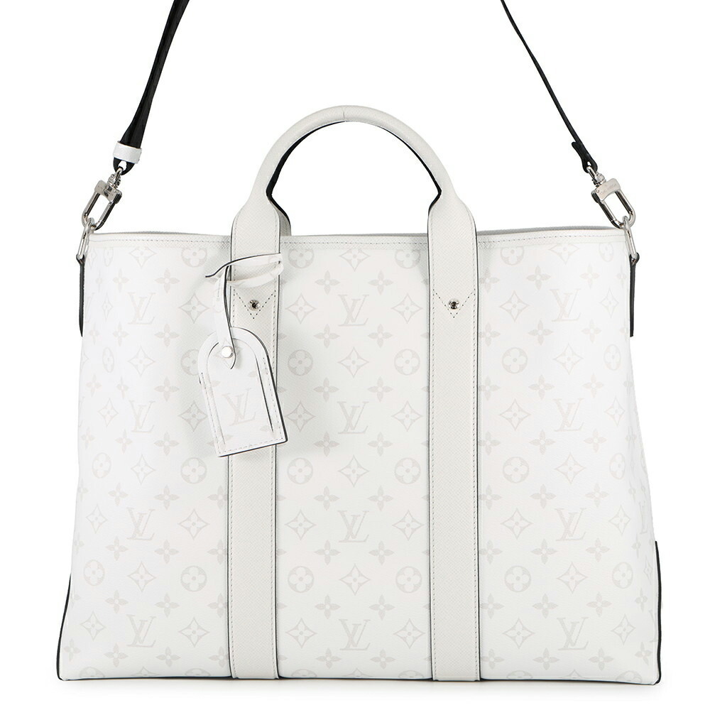 Louis Vuitton Monogram Taiga Weekend Tote NM White Leather Bag
